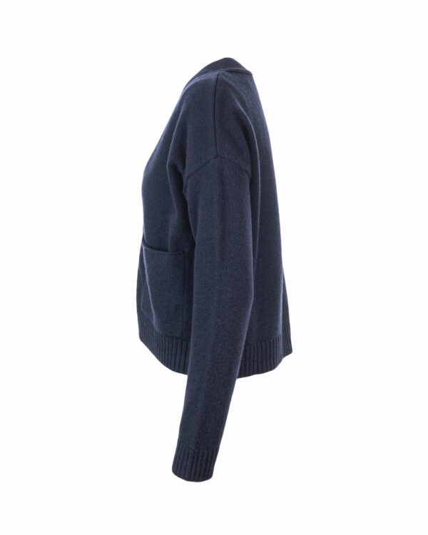 Cashmere Mix Two Pocket Cardigan- Dark Navy
