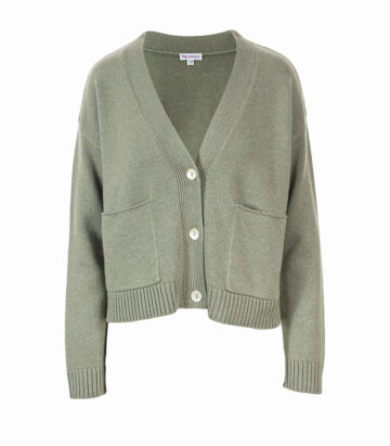 Two Pocket Cardigan- Clay Green