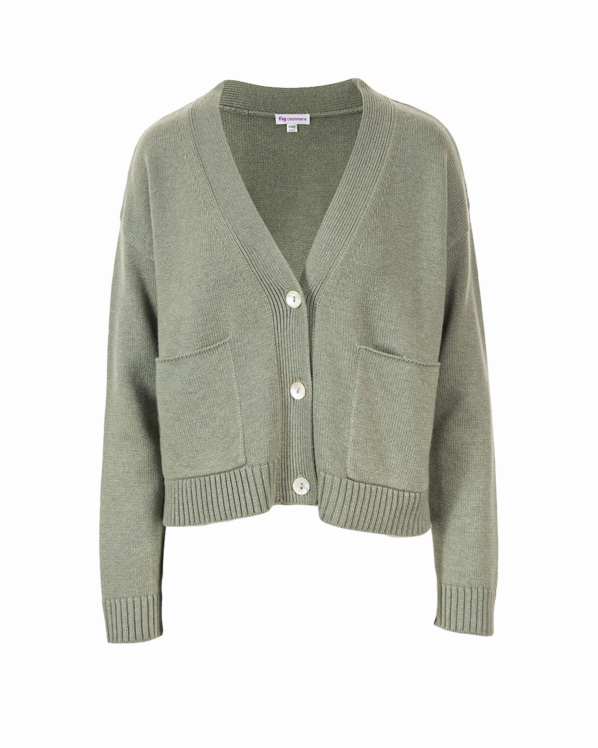 Two Pocket Cardigan- Clay Green