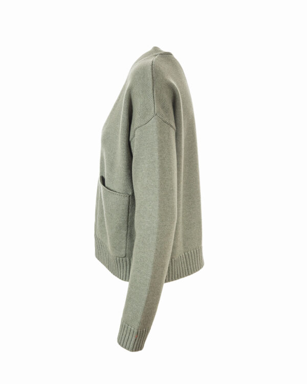 Two Pocket Cardigan- Clay Green