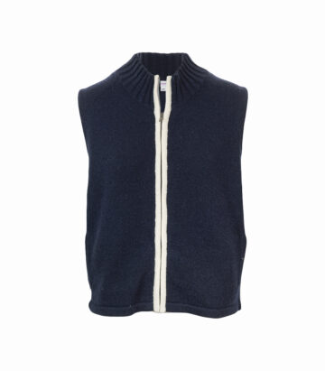 Cashmere Lambswool Mix Gilet Navy/Ivory