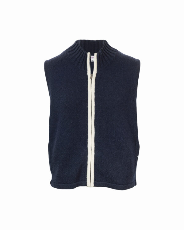 Cashmere Lambswool Mix Gilet Navy/Ivory