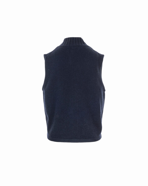 Cashmere Lambswool Mix Gilet Navy/Ivory