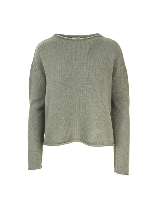 Cashmere Lambswool Pea Jumper Clay green