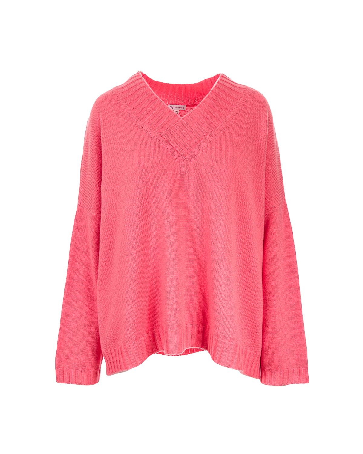 Cashmere Lambswool Callum V Neck Jumper - Coral