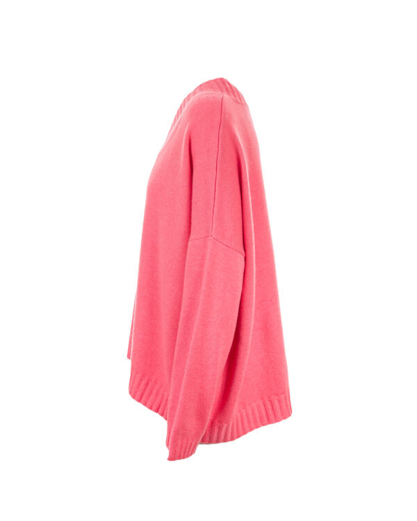 Cashmere Lambswool Callum V Neck Jumper - Coral