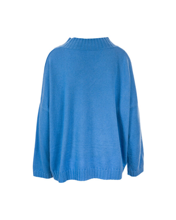 Cashmere Lambswool Callum V Neck Jumper - Sky
