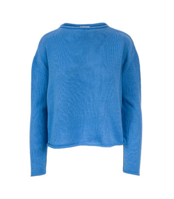 Cashmere Lambswool Pea Jumper Sky