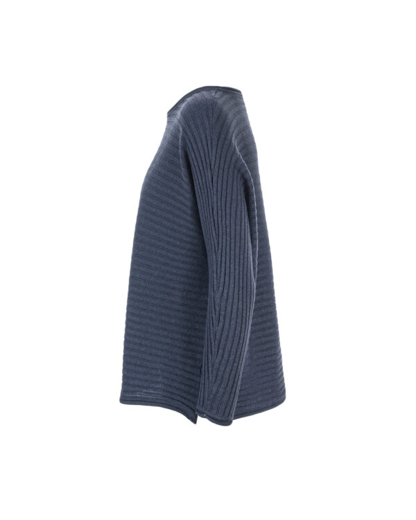 Lark Organic Cotton Ribbed Top - Navy Marl