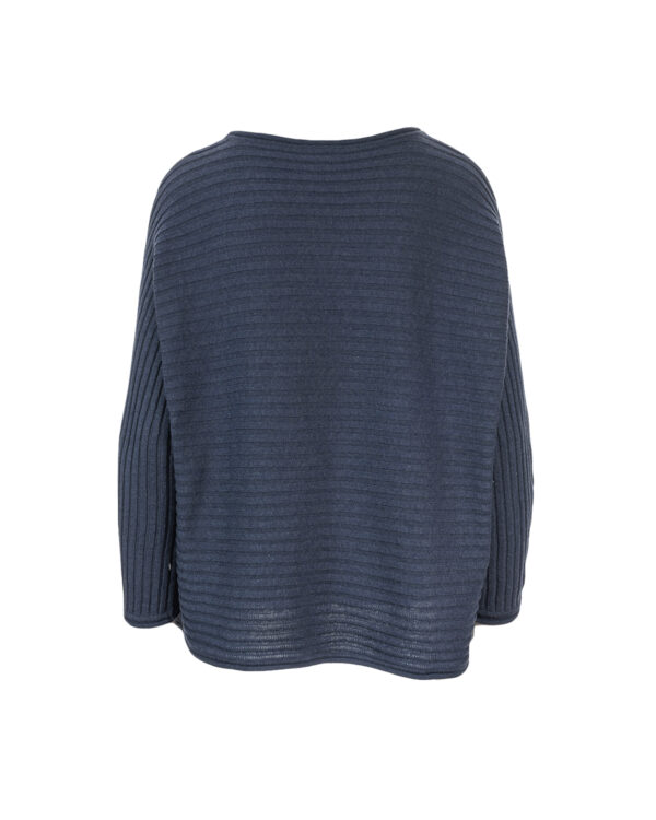 Lark Organic Cotton Ribbed Top - Navy Marl