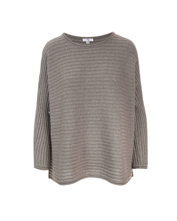 Lark Organic Cotton Ribbed Top - Cappuccino Marl