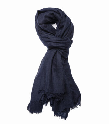 Cashmere Fine Large Scarf Dark Navy