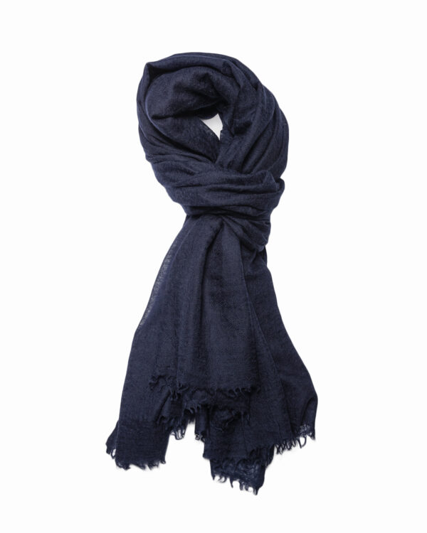 Cashmere Fine Large Scarf Dark Navy