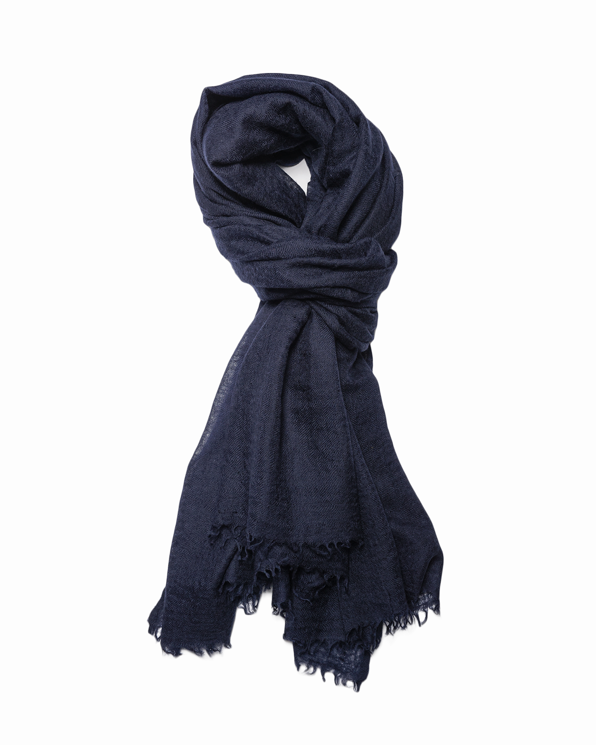 Cashmere Fine Large Scarf Dark Navy