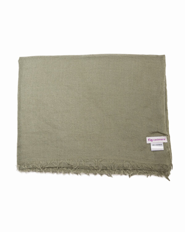 Cashmere Fine Large Scarf Clay Green