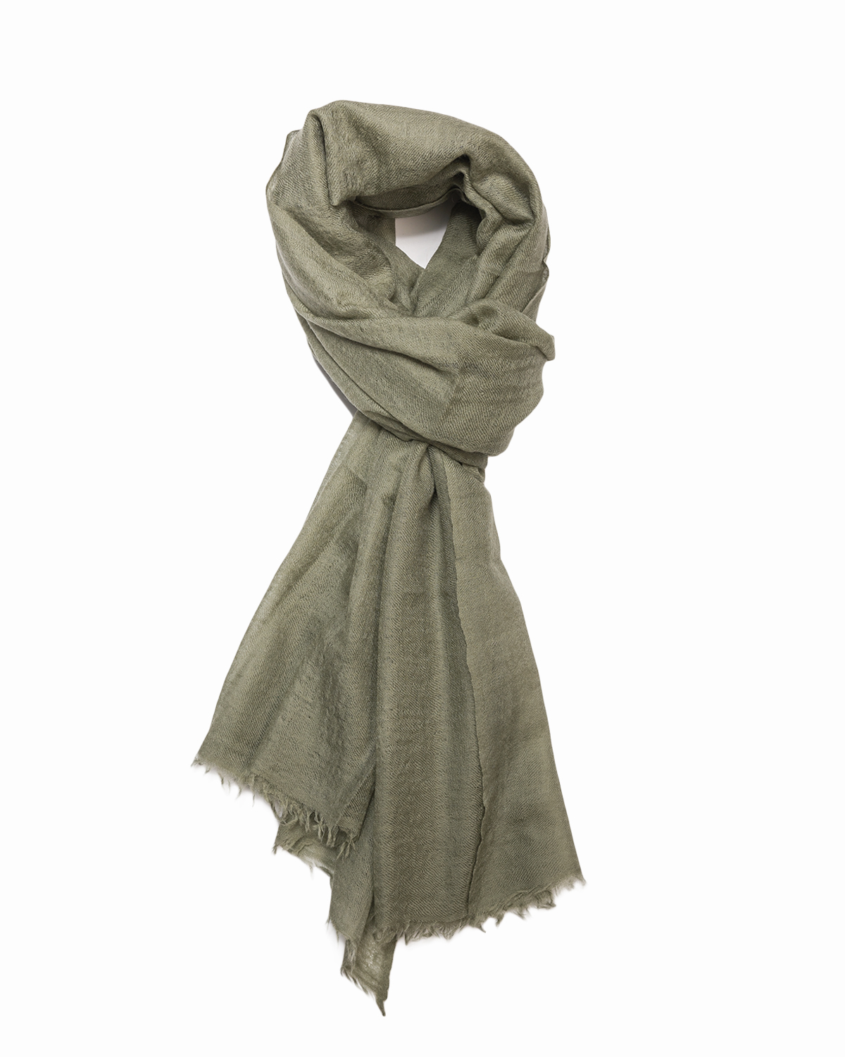 Cashmere Fine Large Scarf Clay Green