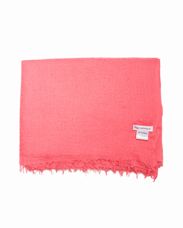 Cashmere Fine Large Scarf Coral