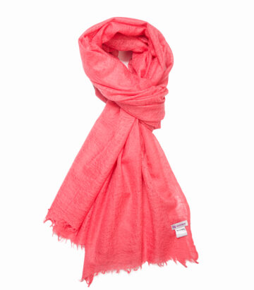 Cashmere Fine Large Scarf Coral