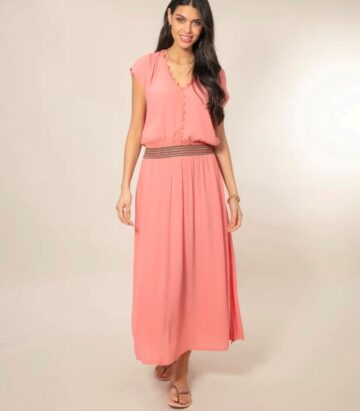 Nooki Cece Maxi Dress - Coral