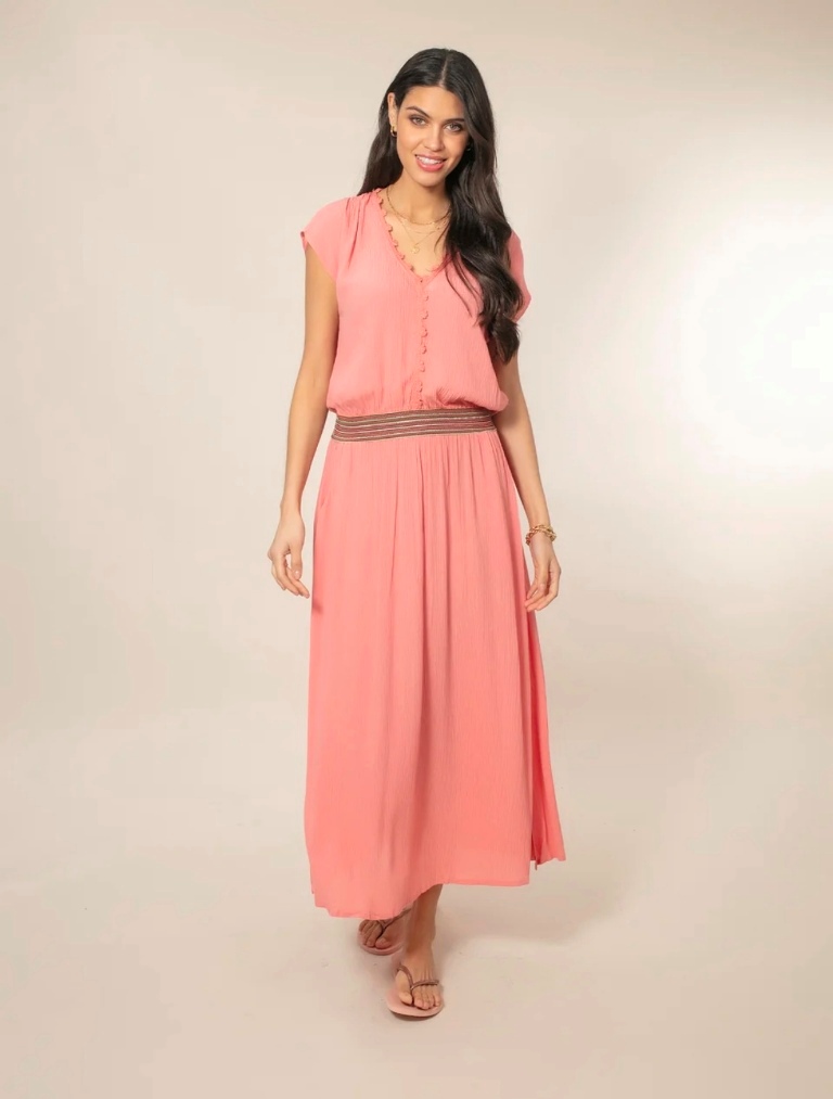 Nooki Cece Maxi Dress - Coral