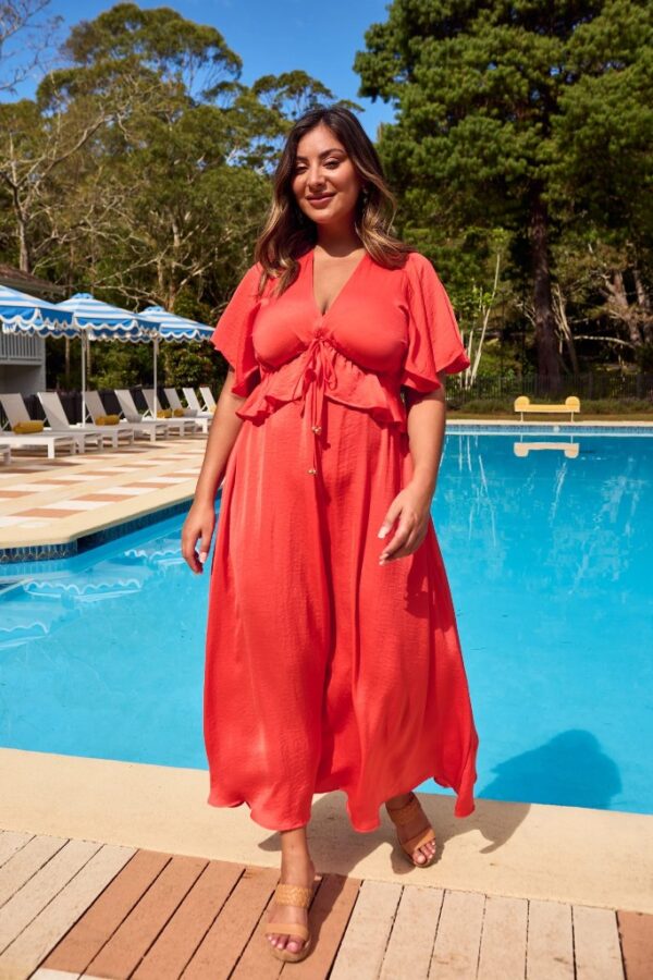 Haven Portofino Frill Maxi - Aperol