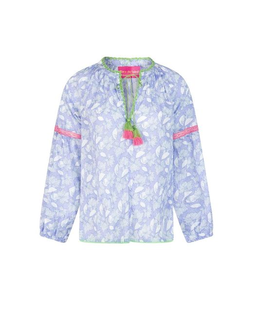 Place du Soleil S25325 Blue Lila Print Top
