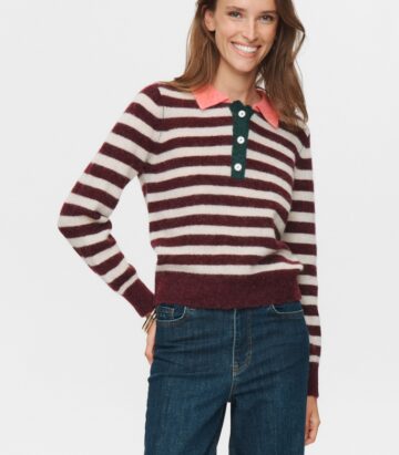 Numph CIARA RIETTE STRIPE PULLOVER Winetasting