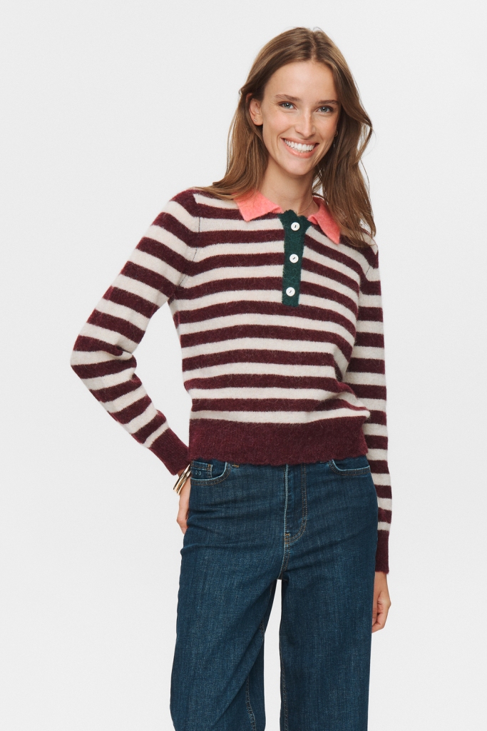 Numph CIARA RIETTE STRIPE PULLOVER Winetasting