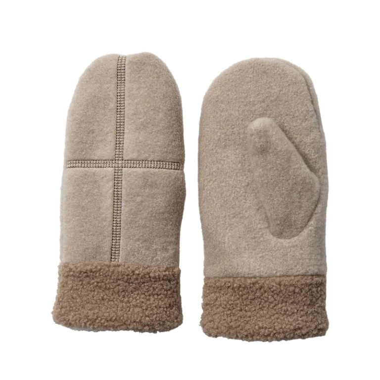 Numph Nuteddi Taupe Grey Mittens