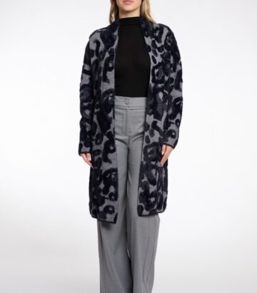 Rino & Pelle Negien long cardigan Grey black leo