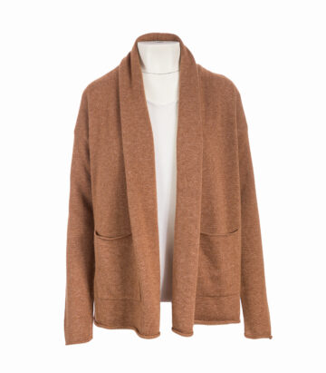 Cashmere Drape Pocket Cardigan - Almond