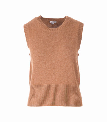Cashmere Mix Sleeveless Knit - Almond
