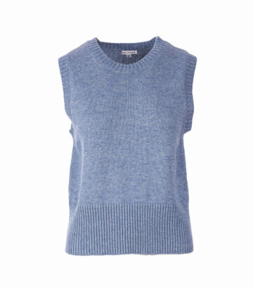 Cashmere Mix Sleeveless Knit - Denim Marl