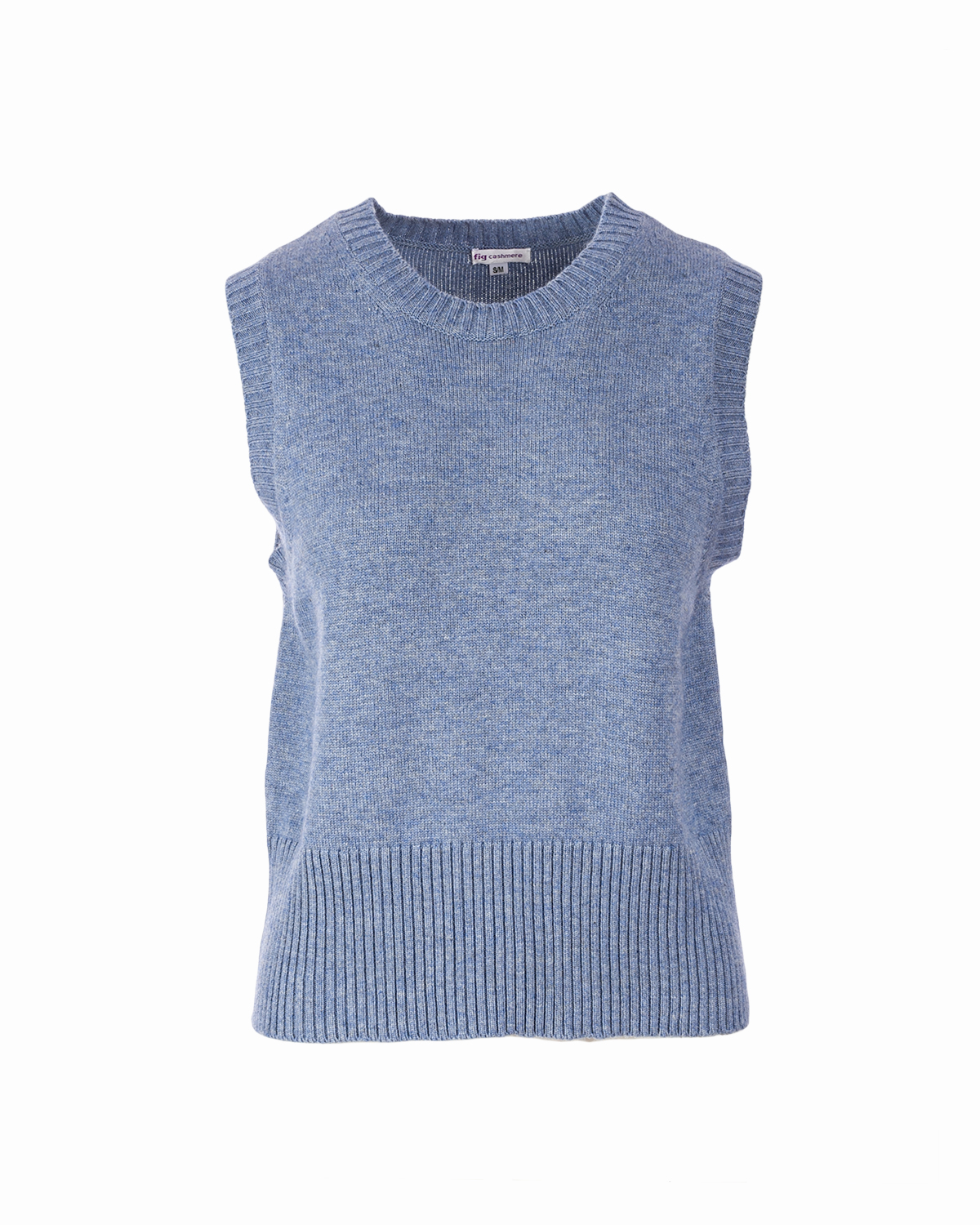 Cashmere Mix Sleeveless Knit - Denim Marl