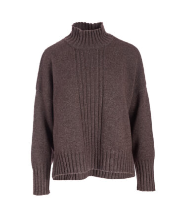 Longer Back Funnel Neck Jumper - Otter