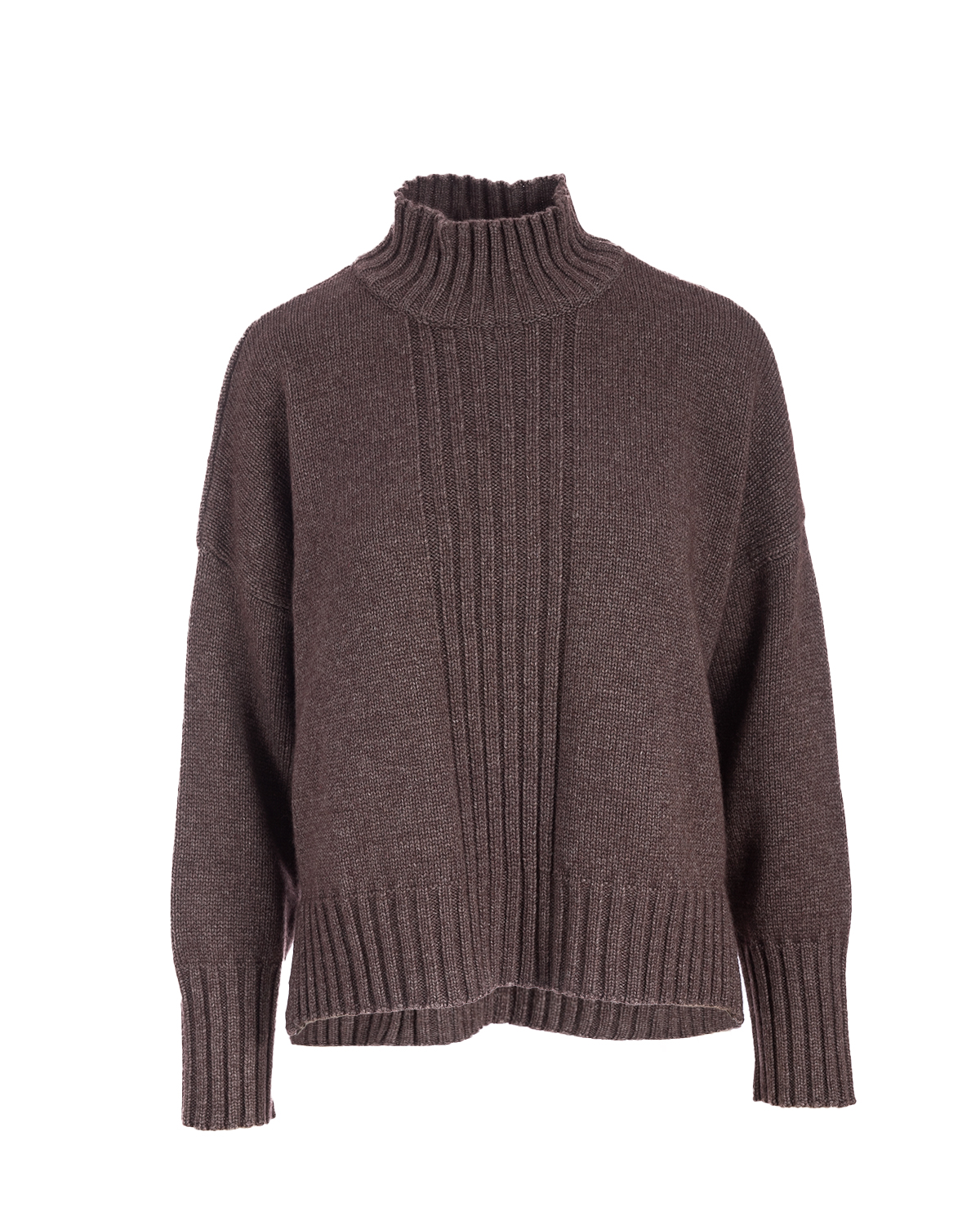 Longer Back Funnel Neck Jumper - Otter