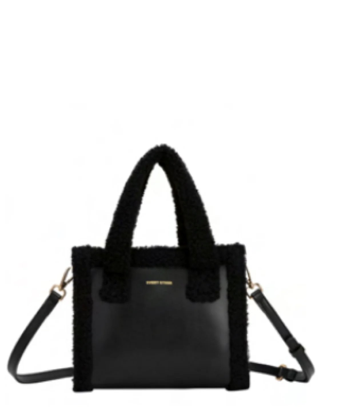 Every Other Square Shearling Grab Bag Black
