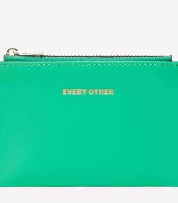 Every Other Zip Top Card Holder Green