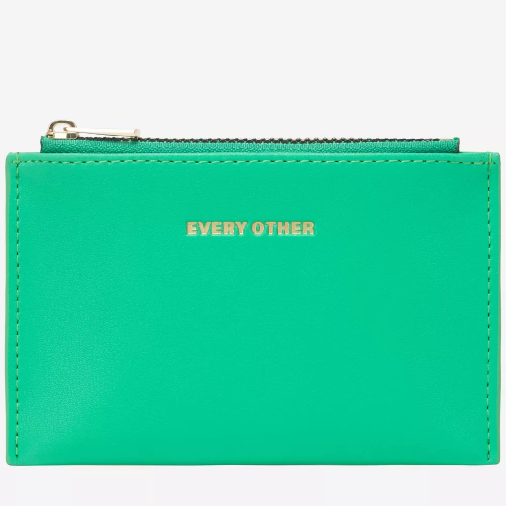 Every Other Zip Top Card Holder Green