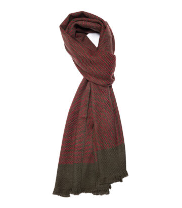 Cashmere Blend Ella Dotted Scarf - Fir green/Flame