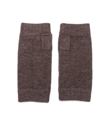 Cashmere Lambswool Finger less Gloves- Otter
