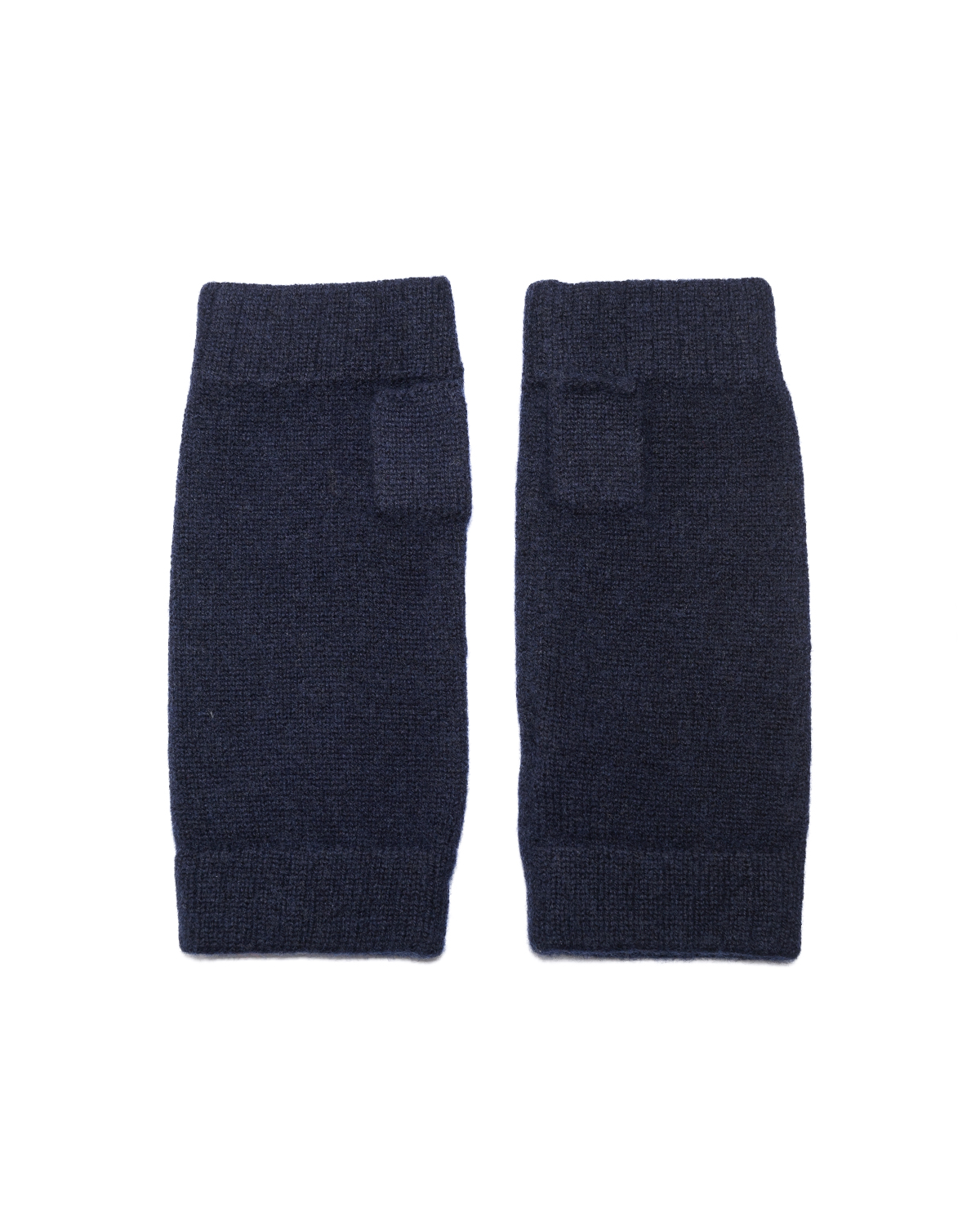 Cashmere Lambswool Finger less Gloves- Navy