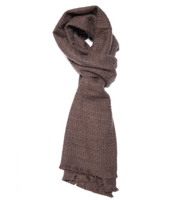 Cashmere Blend Textured Weave Scarf - Otter
