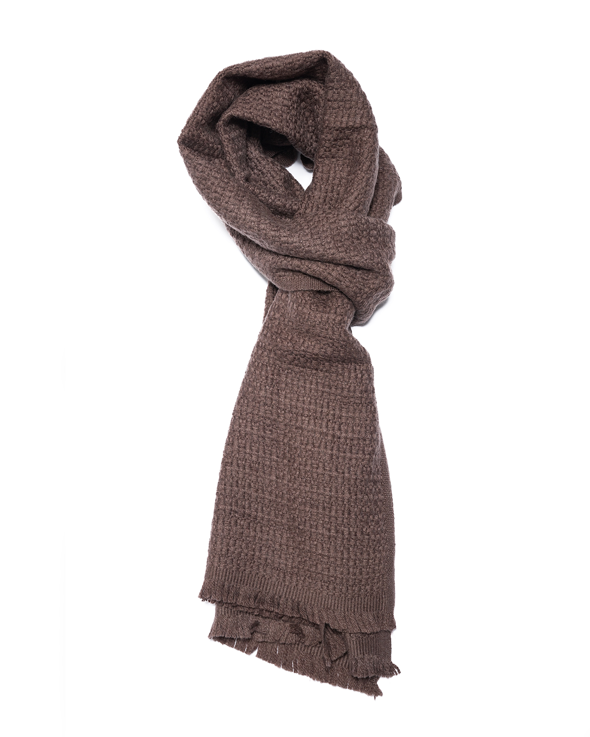 Cashmere Blend Textured Weave Scarf - Otter