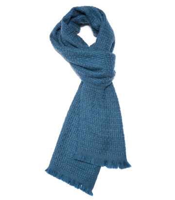 Cashmere Blend Textured Weave Scarf - Teal