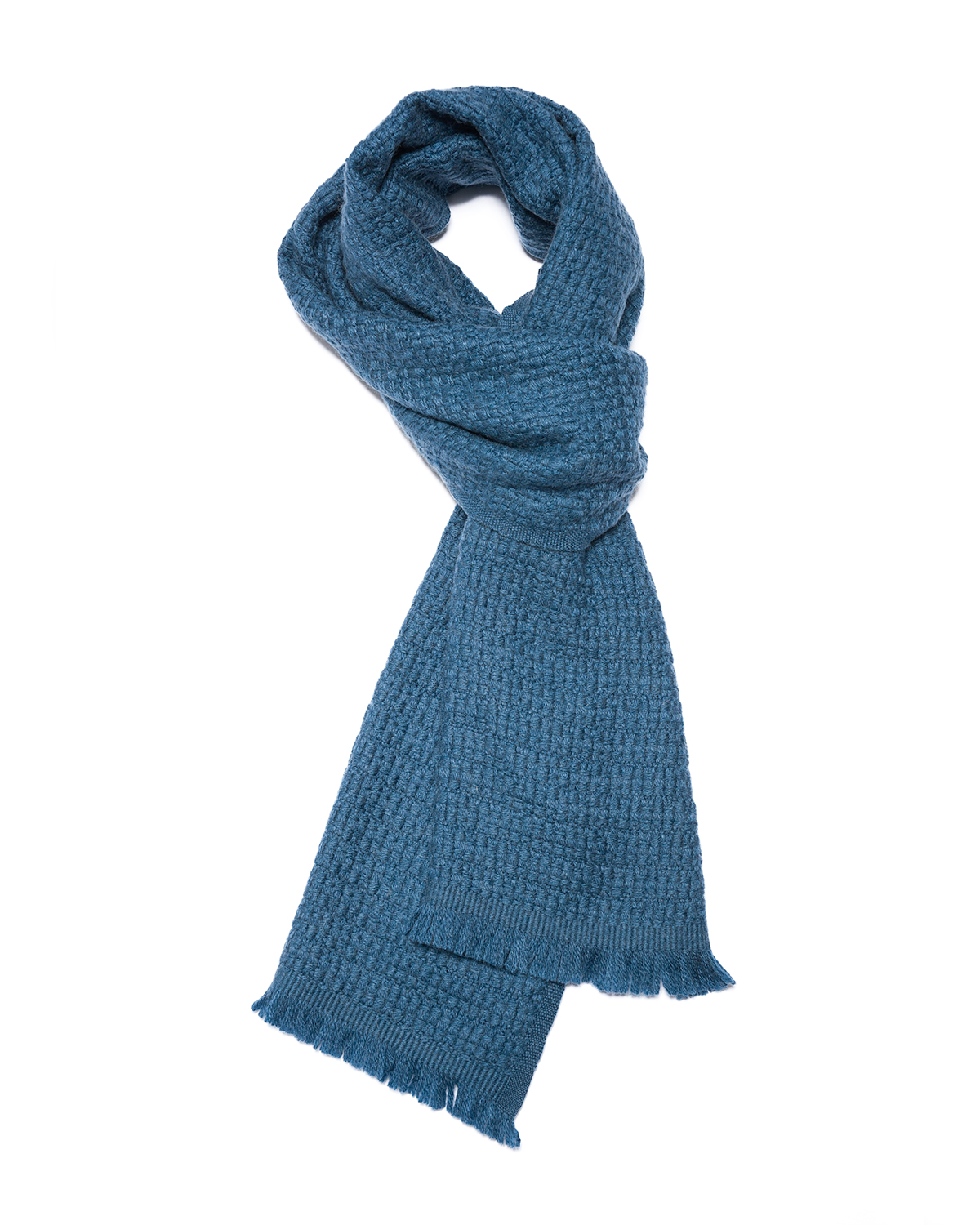 Cashmere Blend Textured Weave Scarf - Teal