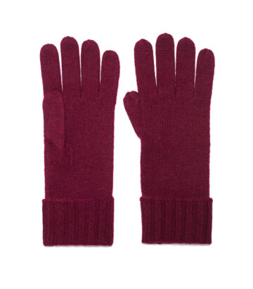 Cashmere Lambswool Gloves - Burgundy