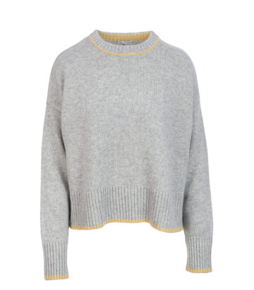 Cashmere Lambswool Renee Jumper - Silver/Turmeric