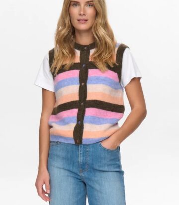 Numph NURIETTE STRIPY VEST - Sea Turtle