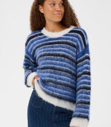 Saint Tropez OlmaSZ Pullover K.Blue Ice Navy Stripes - Blue
